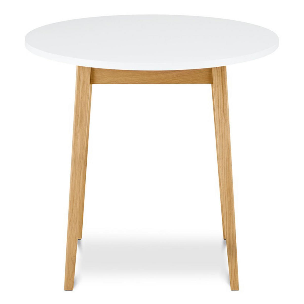 TISCH FRISK Runder, weiß - Eichefarben/Weiß, Eichenholz/Holzwerkstoff (80/80/75cm) - KONSIMO®