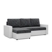 ECKSOFA MIT SCHLAFFUNKTION LUNA, Schwarz + Grau - Schwarz/Grau, Textil (231/140cm)