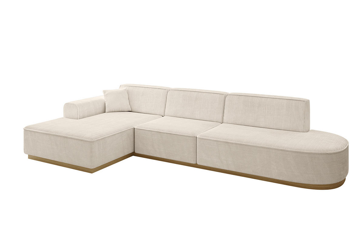 ECKSOFA Ottomane Links IREA-L2-v2 - 327x165x80 cm Beige - Beige, Holzwerkstoff/Textil (327/165cm) - ALTDECOR