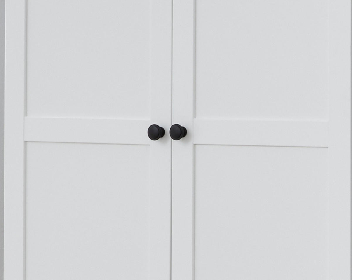 GARDEROBENSCHRANK weiß matt 81 x 196 cm, SCHUHSCHRANK im Landhaus-Stil - Silberfarben/Weiß, Holzwerkstoff/Metall (81/196/41cm) - Top.Furn