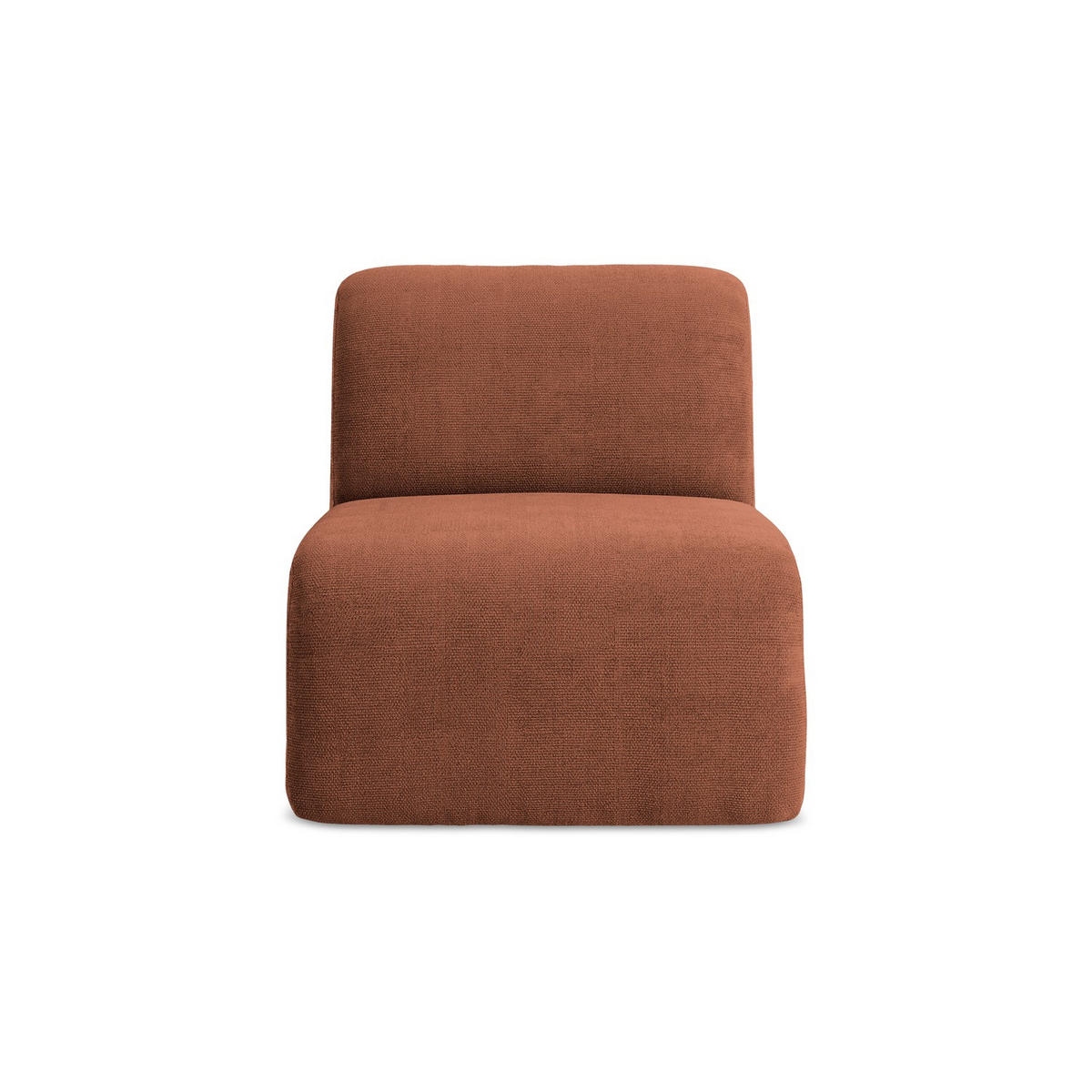 SOFAELEMENT Chenille Stoff Orange - Terracotta/Schwarz, Holzwerkstoff/Kunststoff (70/75/94cm) - LaMiaSofa