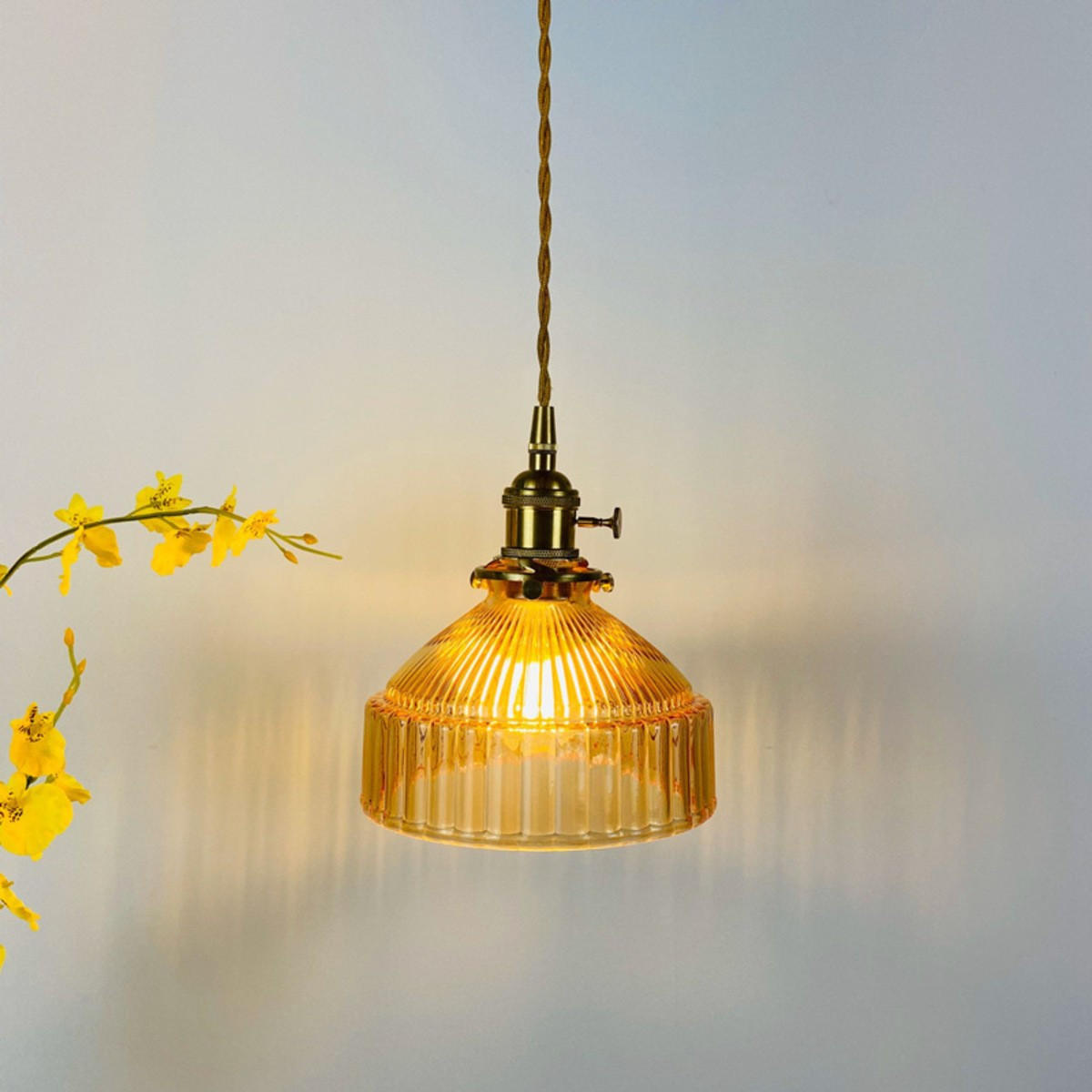 LED-HÄNGELEUCHTE Bernsteinfarben 4W 18/18/20-150 cm - Bernsteinfarben, Glas (18/18/20cm) - Authentics