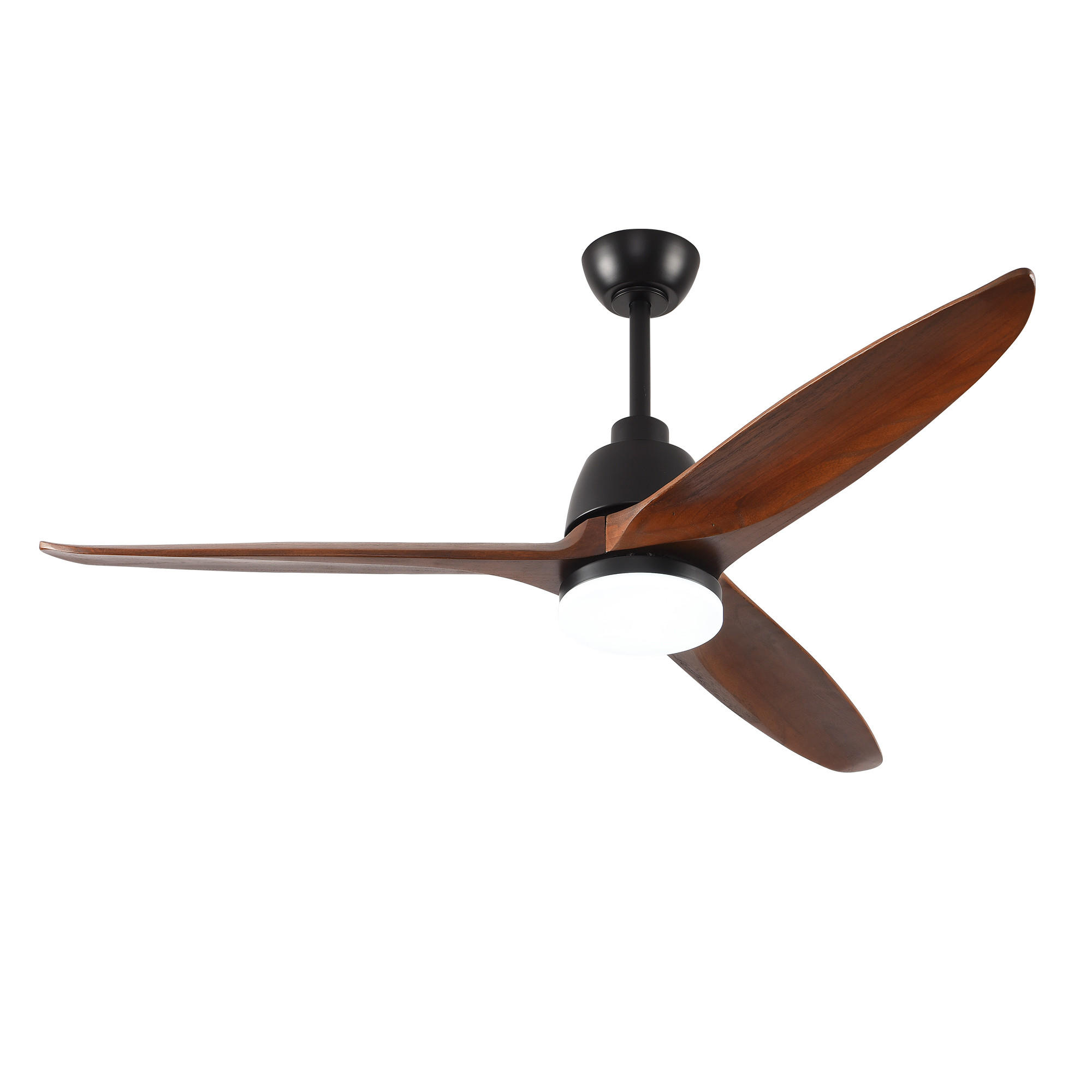 DECKENVENTILATOR DE-16236 52 Zoll mit dimmbarer LED & Steuergriff Schwarz - Walnussfarben, Holz/Metall (132/132/45cm) - ComfortXL