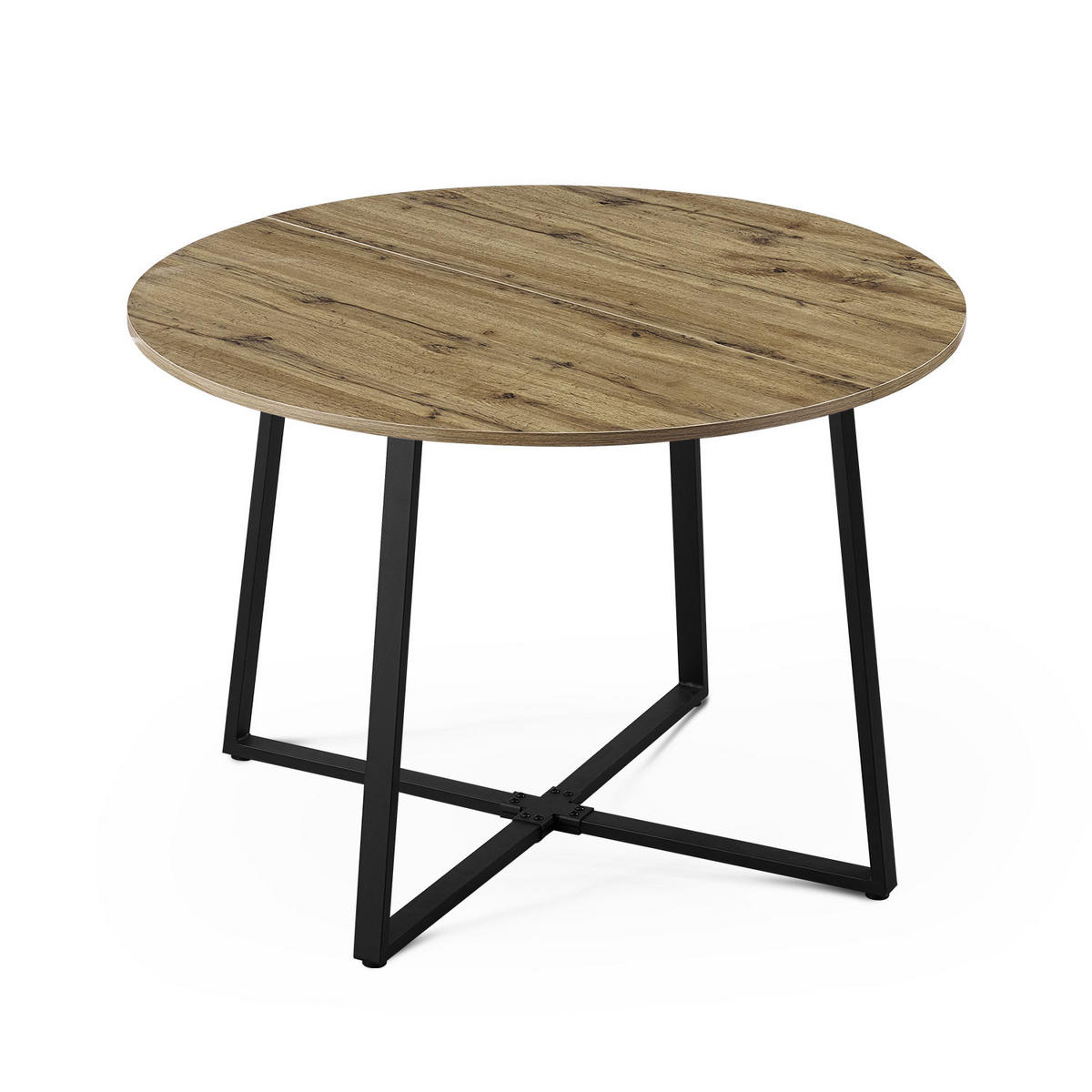ESSTISCH NOA Eiche, 110/110/76 cm - Eichefarben/Schwarz, Holzwerkstoff/Metall (110/110/76cm) - B&D Home