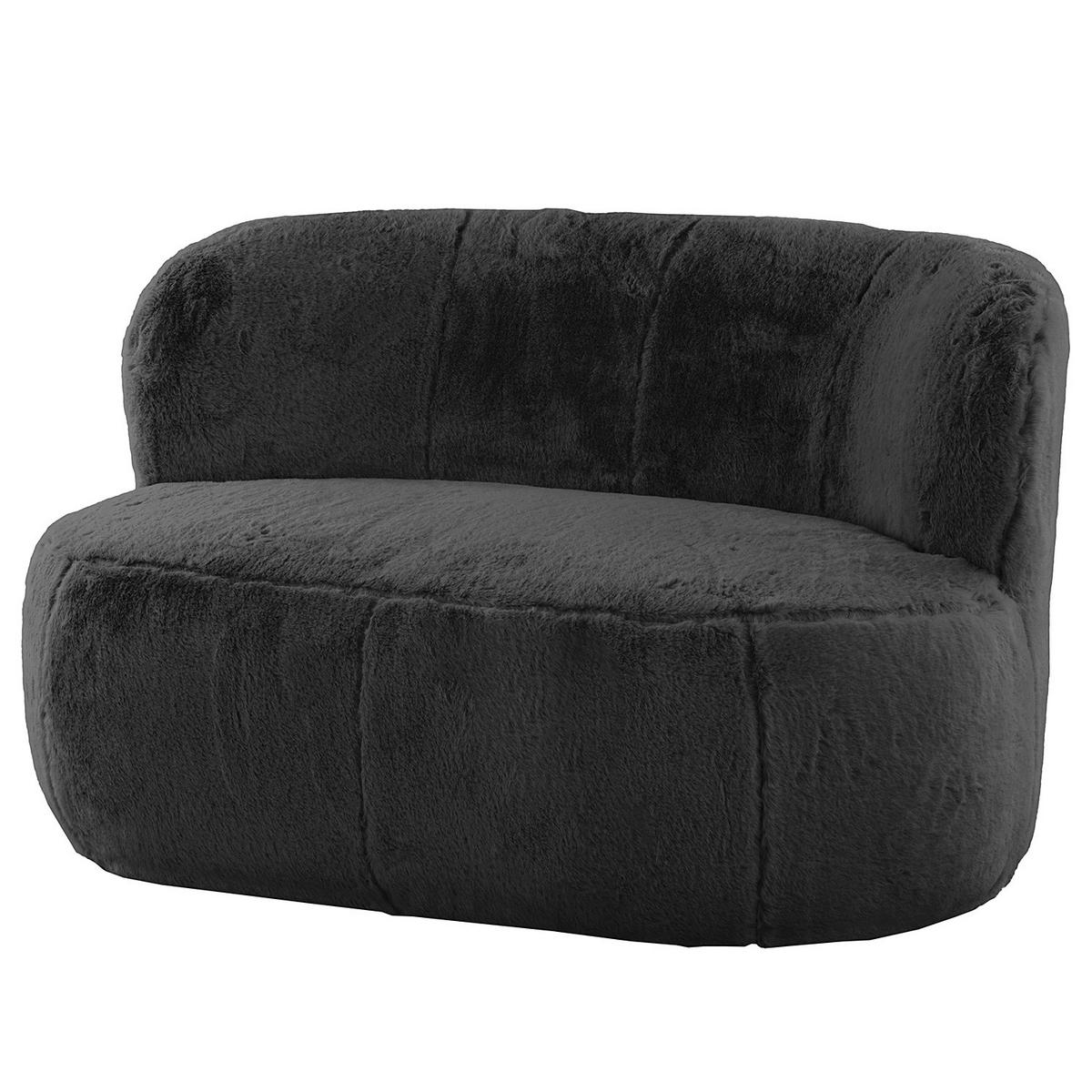 1,5-SITZER SOFA - Anthrazit/Schwarz, Kunststoff/Textil (134/75/84cm) - home24