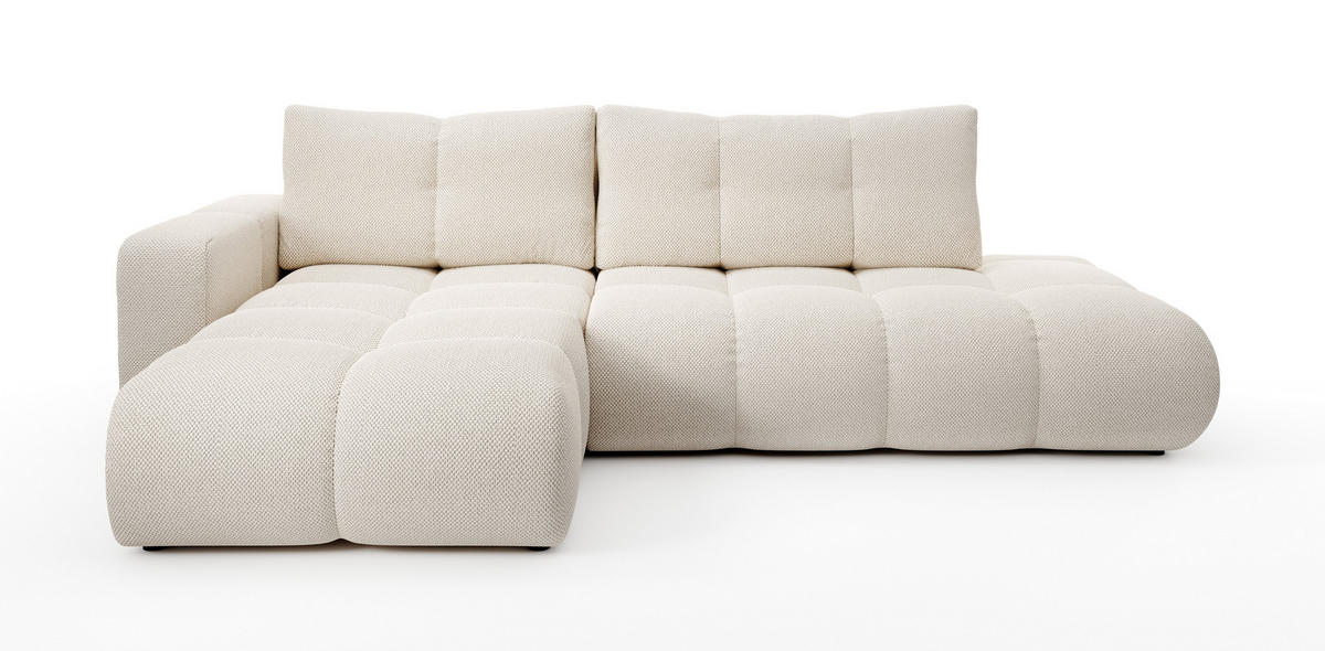 ECKSOFA DUCA L-S Beige Jersey mit Schlaffunktion - Beige, Holz (266.5/266.5cm) - MASSENO