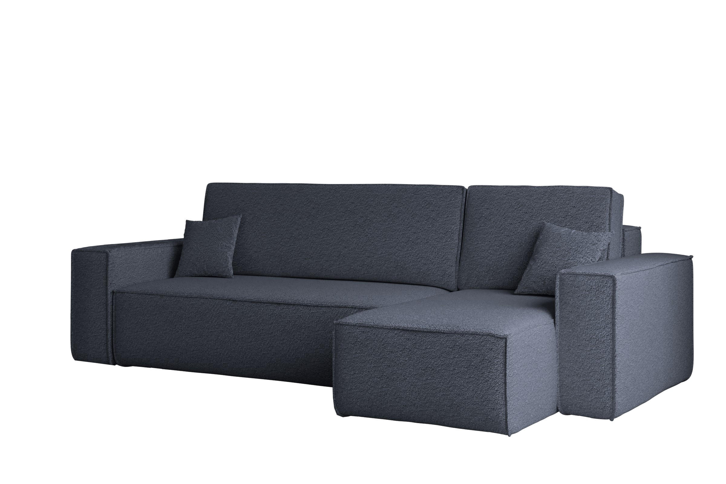 ECKSOFA Mit Schlaffunktion Und Bettkasten L-Form BEST Stoff Abriamo Dunkelblau Rechts - Dunkelblau, Holz/Textil (244/142cm) - Kaiser Möbel