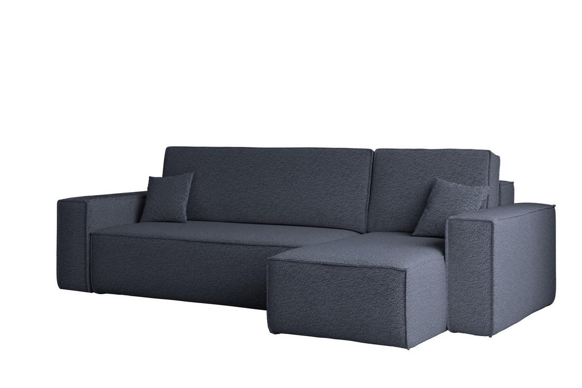 ECKSOFA Mit Schlaffunktion Und Bettkasten L-Form BEST Stoff Abriamo Dunkelblau Rechts - Dunkelblau, Holz/Textil (244/142cm) - Kaiser Möbel