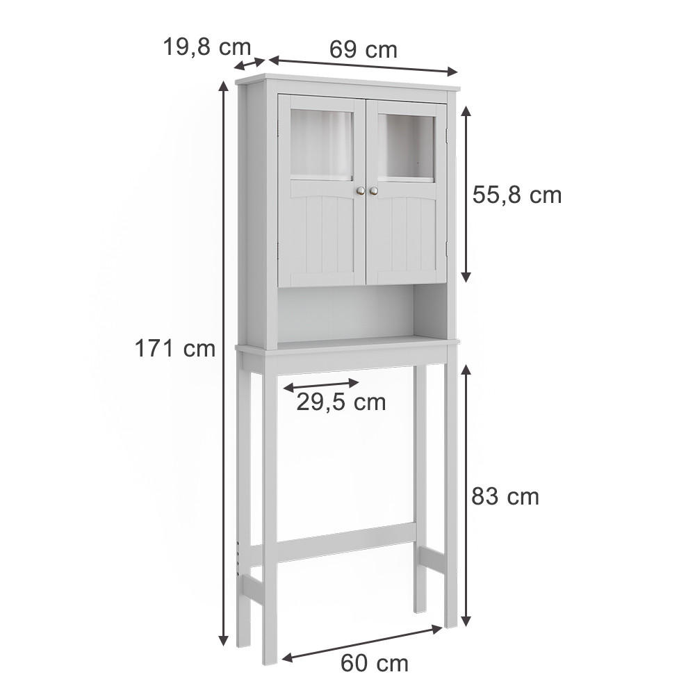 TOILETTENSCHRANK Bianco Weiß 69 x 171 cm - Weiß, Holzwerkstoff (69/171/19.8cm) - Vicco
