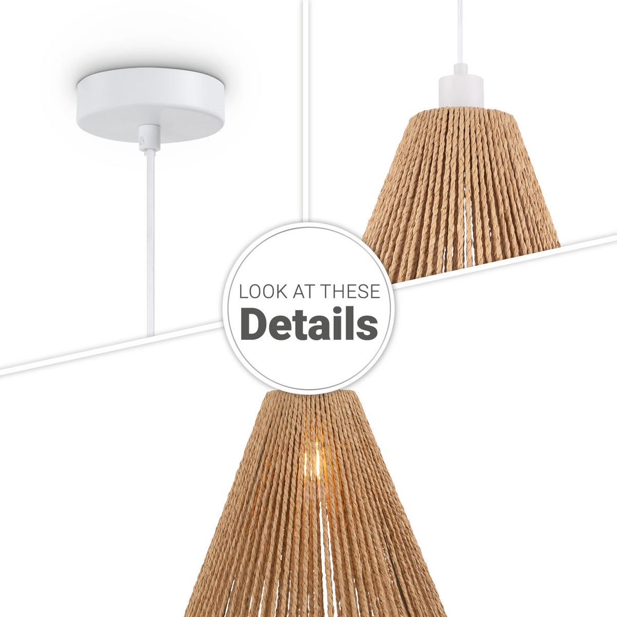 PENDELLEUCHTE Hugo - Weiß, Metall (30.5/30.5/35cm) - Paco Home