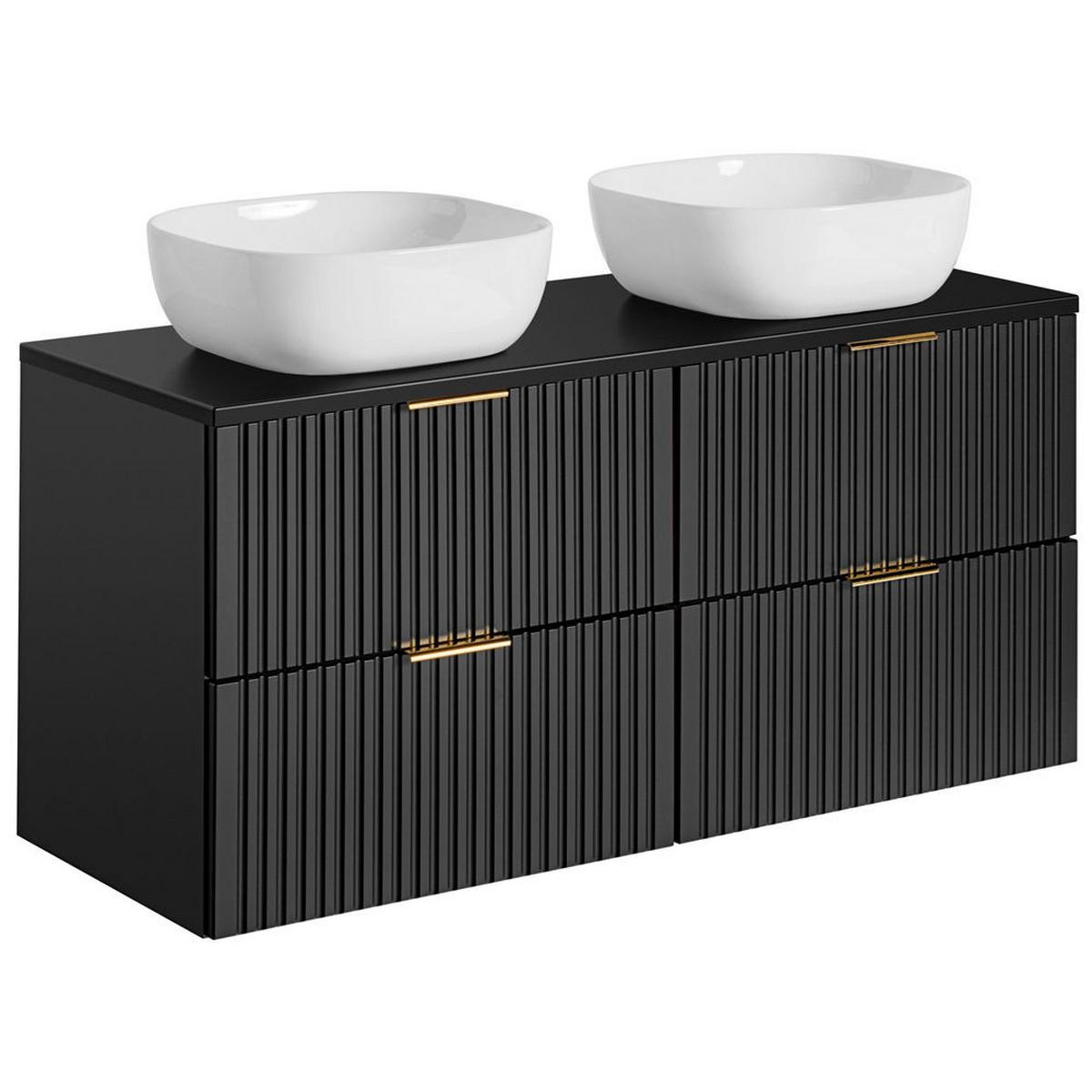 BADMÖBEL-SET 5-TLG. Adelaide-56 - Schwarz, Holzwerkstoff (220/200/47cm) - Lomado