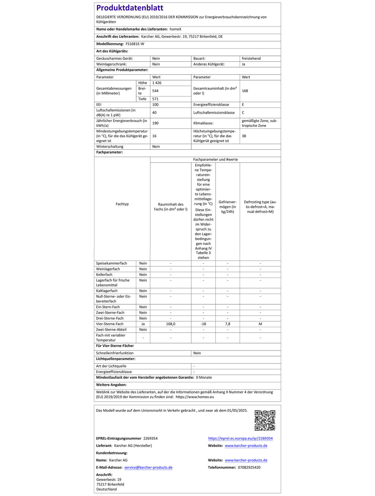 GEFRIERSCHRANK groß - 168L Nutzinhalt, 4-Sterne Gefrieren, freistehend, leise, weiß - Weiß, Kunststoff/Metall (54.4/142.6/57.1cm) - homeX
