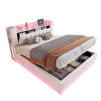 POLSTERBETT 180/200 cm Beige mit LED, USB-Anschlüssen und Stauraum - Beige, Textil (180/200cm) - Flora Grace