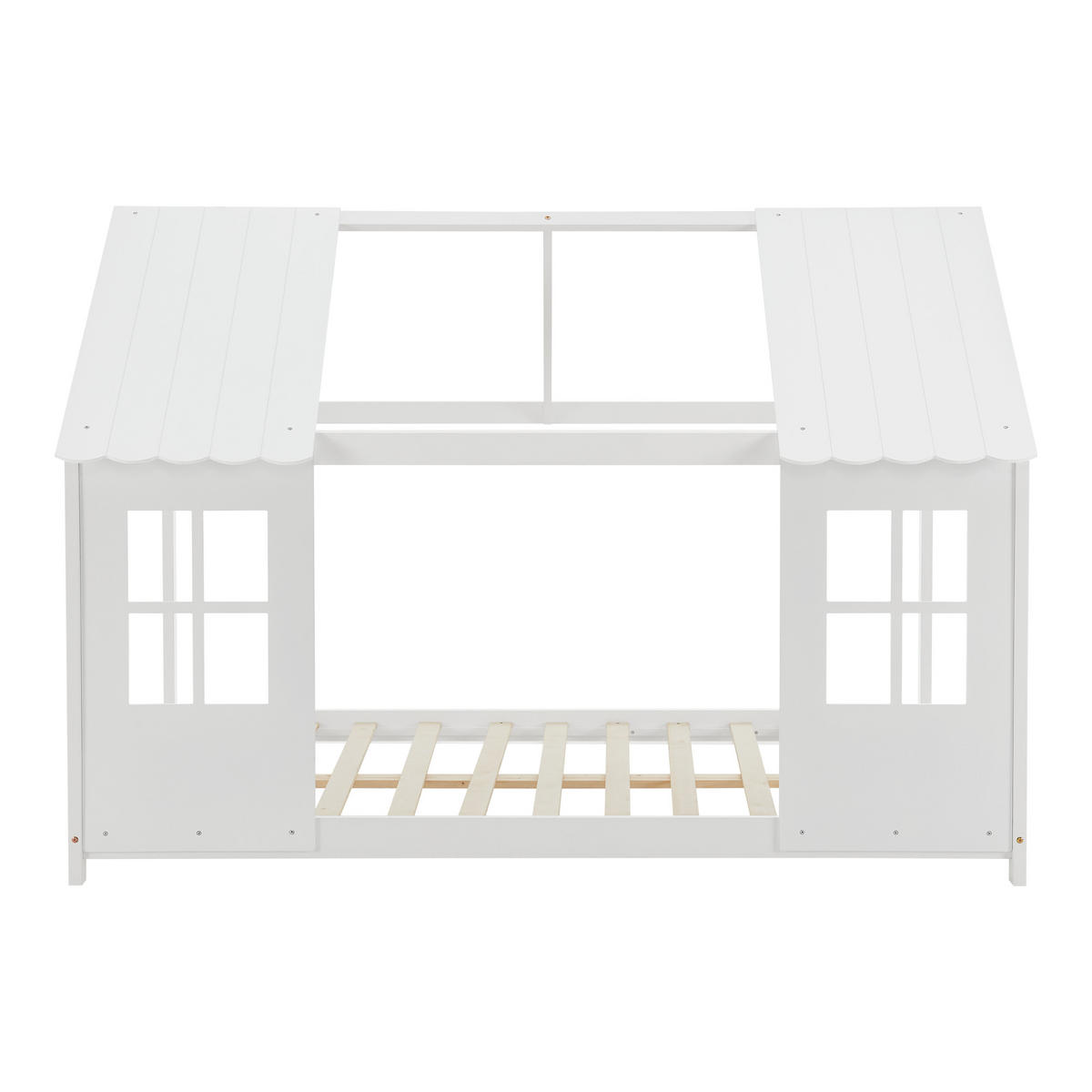 HAUSBETT Tostedt - Weiß, Holz (120/200cm) - [en.casa]
