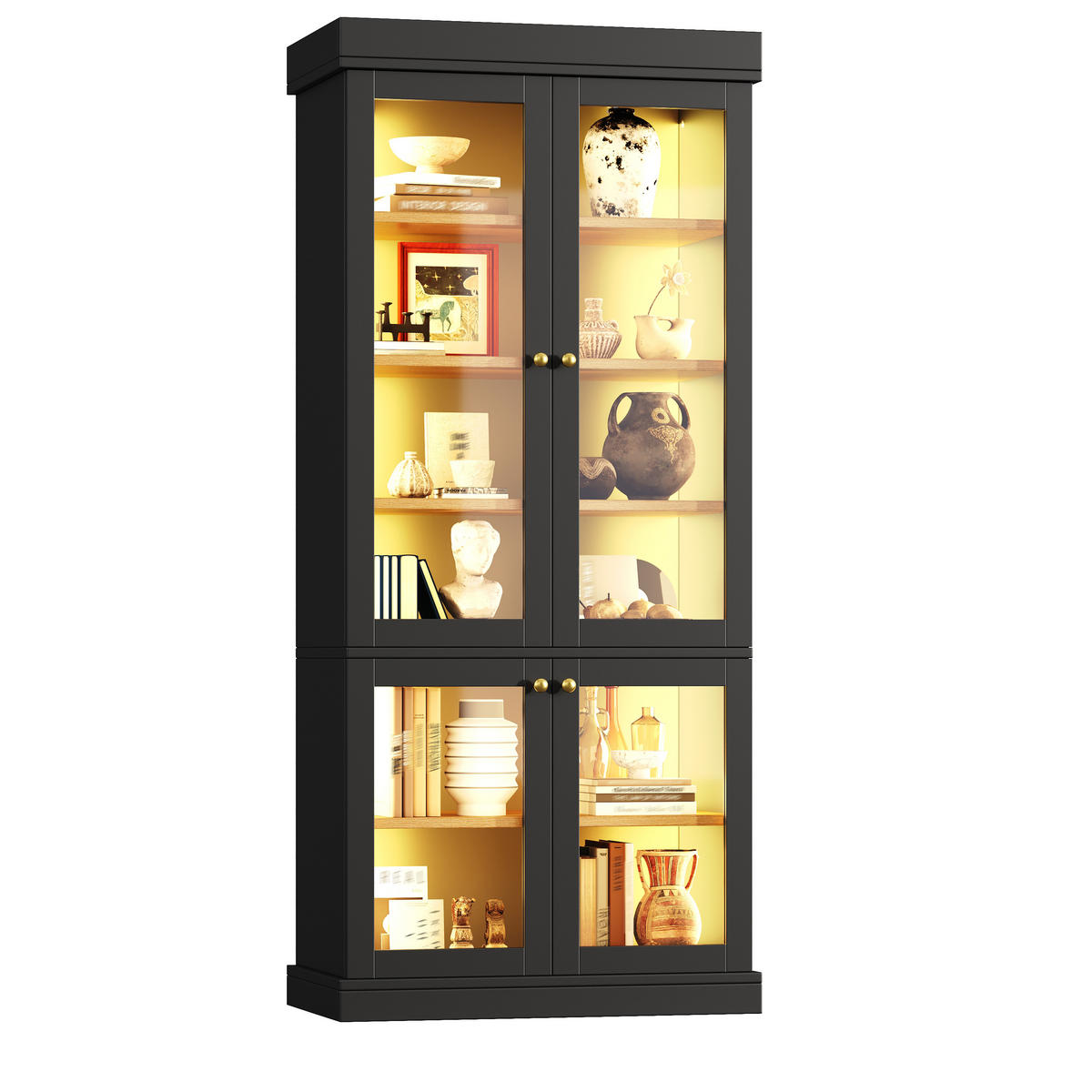 GESCHIRRSCHRANK Schwarz 160/40/180 - Schwarz, Holzwerkstoff (160/180/40cm)