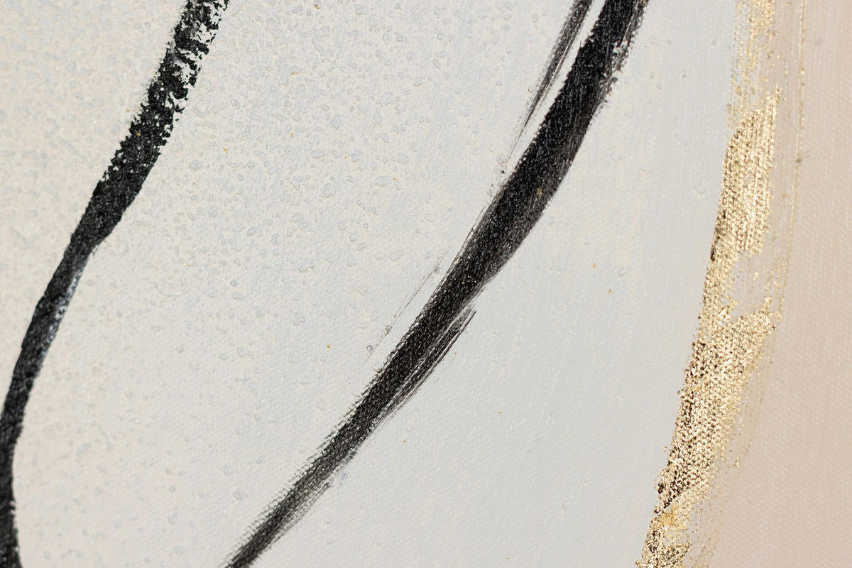 ACRYLBILD HANDGEMALT 50/75 cm - Beige/Schwarz, Holz/Textil (1/75cm) - KUNSTLOFT