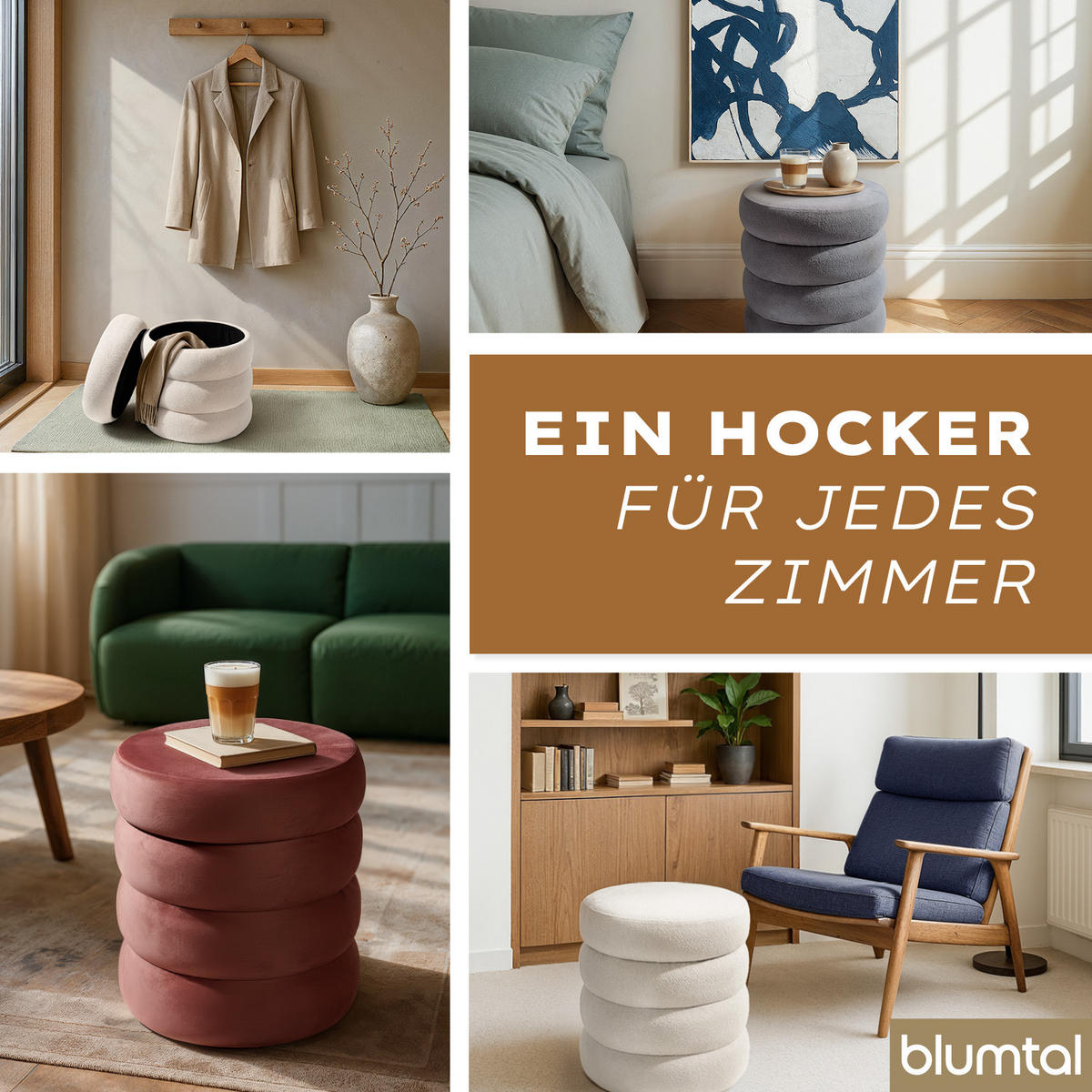 SAMTHOCKER mit Stauraum Rund – Samt Pouf Rosa (42x42x47 cm) - Rosa, Textil (42/47/42cm) - Blumtal