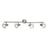 LED DECKENLEUCHTE Kristalle Silber - Silberfarben, Metall (70/10/14.5cm) - Globo Lighting