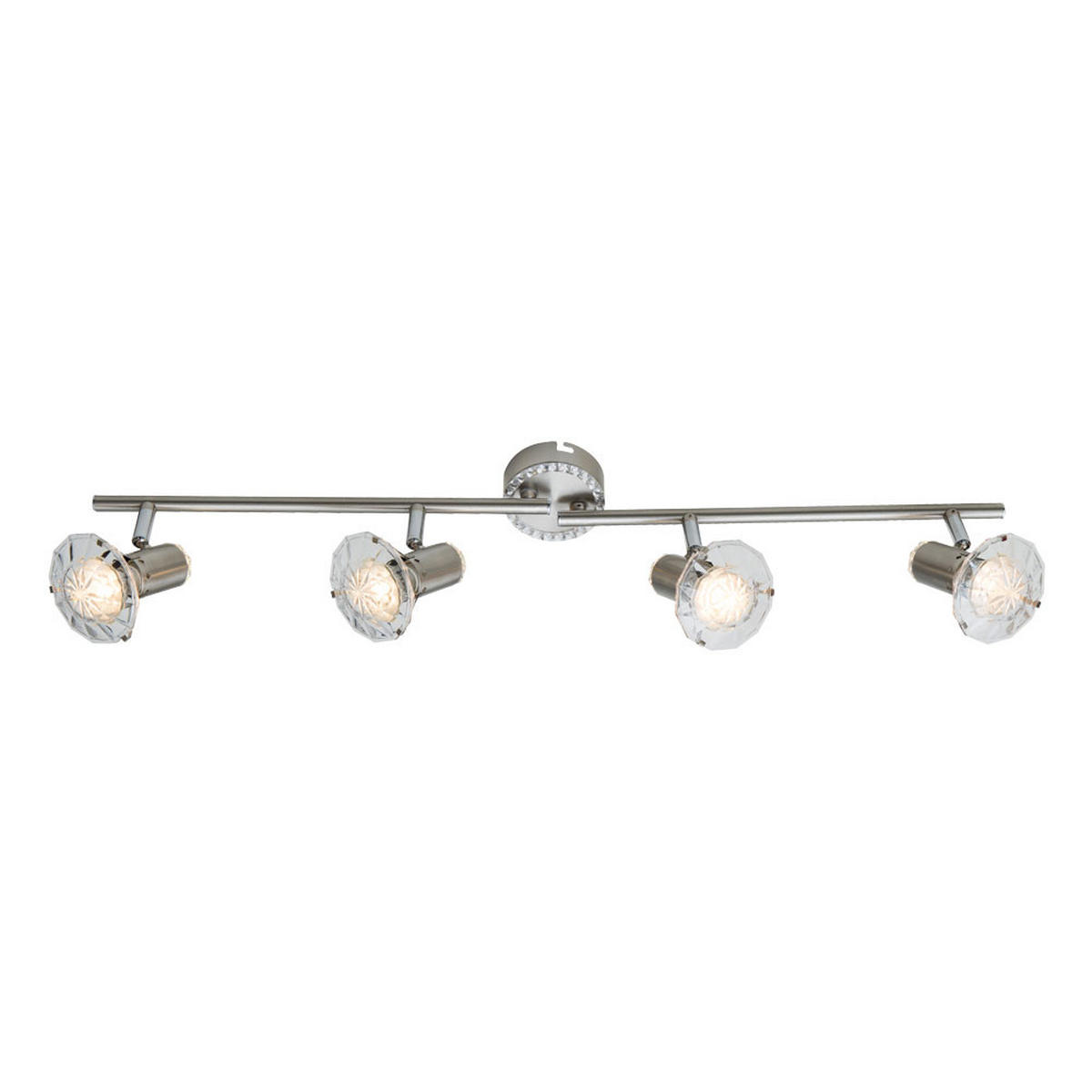 LED DECKENLEUCHTE Kristalle Silber - Silberfarben, Metall (70/10/14.5cm) - Globo Lighting