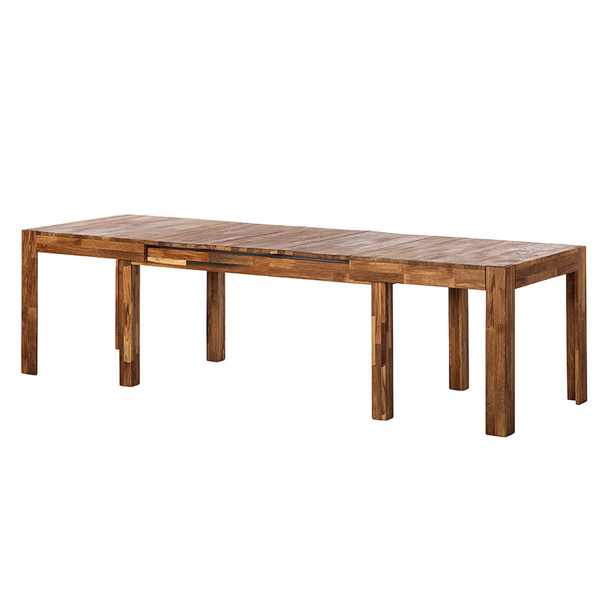 ESSTISCH - Eiche massiv - Eichefarben, Holz (90/160/76cm) - home24