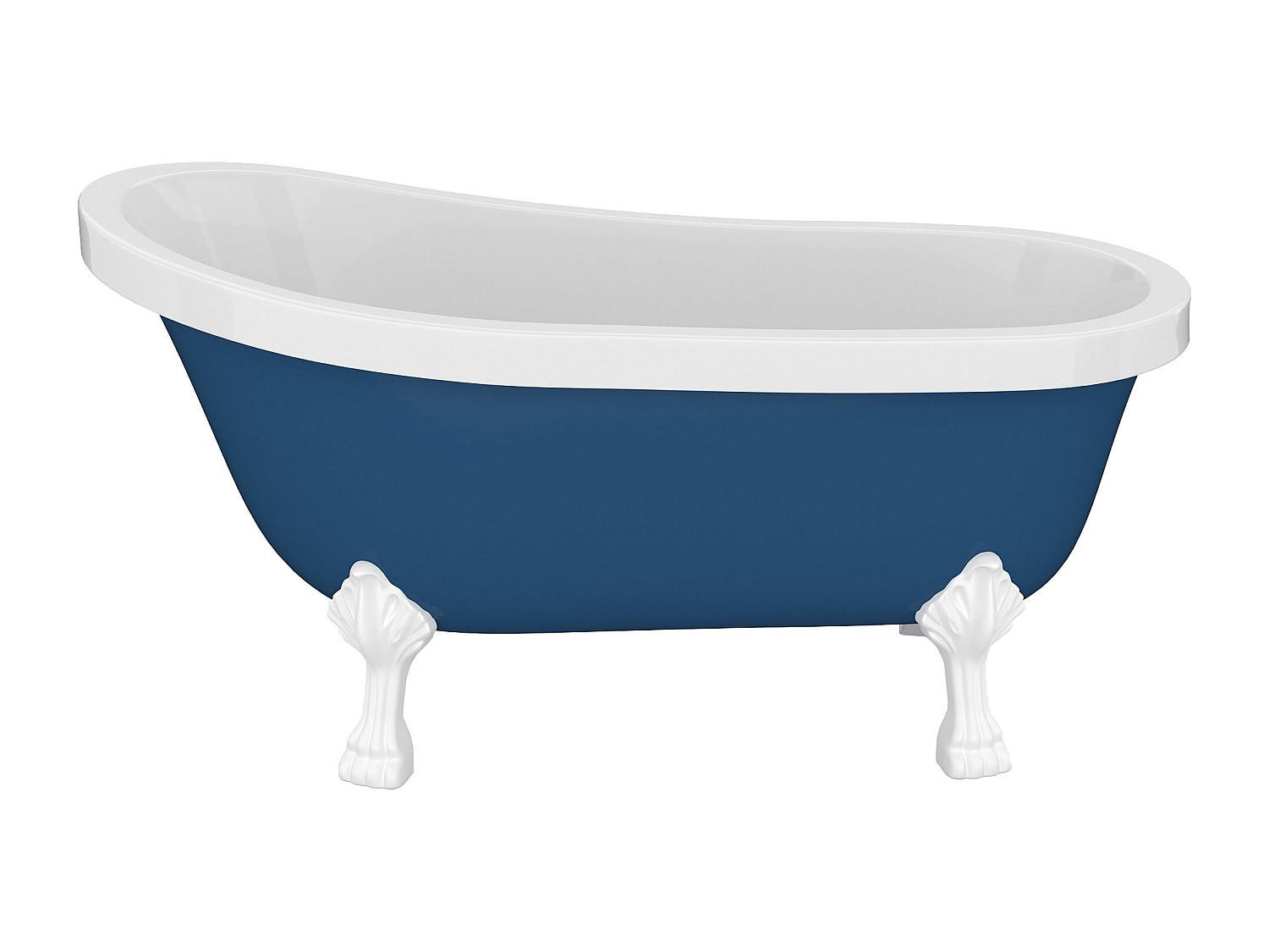 FREISTEHENDE Badewanne mit Füßen - 1 Person - acryl - blau Nisos - Blau, Kunststoff (145/77/74cm) - Vente-Unique