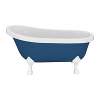 FREISTEHENDE Badewanne mit Füßen - 1 Person - acryl - blau Nisos - Blau, Kunststoff (145/77/74cm) - Vente-Unique