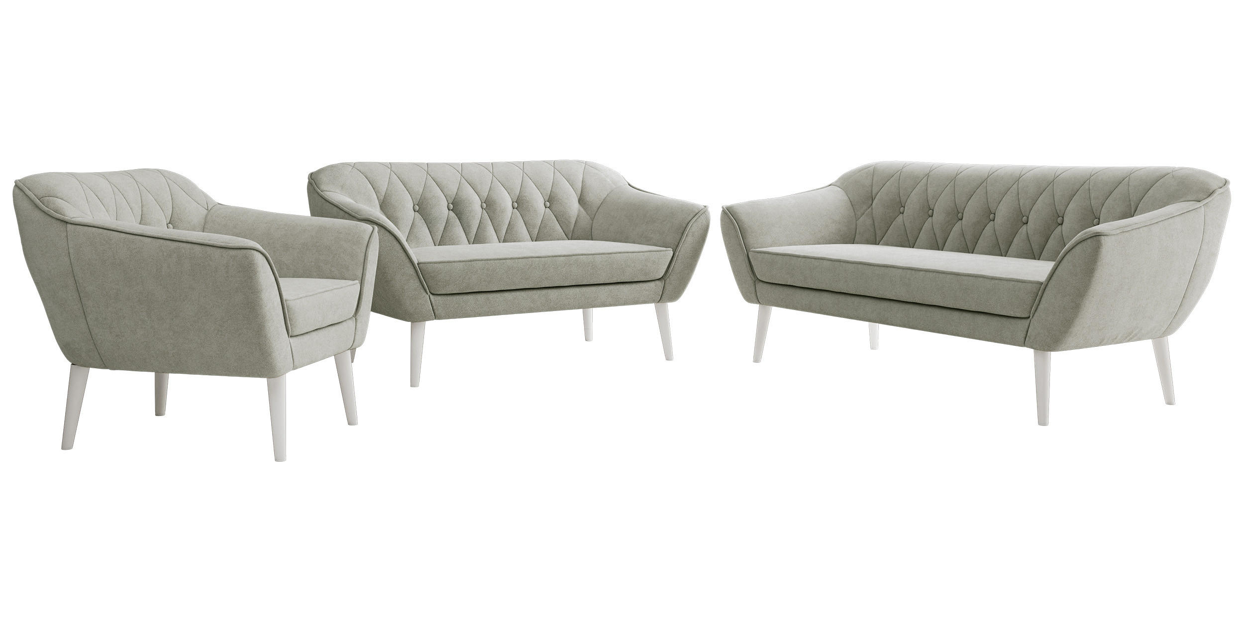 MKS Sitzgarnitur Silber 180x75x74 cm