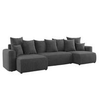 ECKSOFA DAVE U - Dunkelgrau/Schwarz, Holzwerkstoff (312/142cm) - Meblini