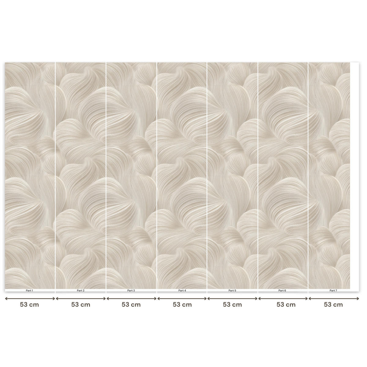 TAPETE - Lines - Ventilator - Beige - 350x240 cm - Creme, Papier (350/240cm) - OnlyWow