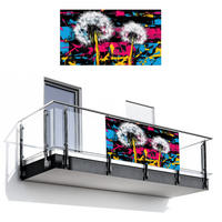 BALKON-SICHTSCHUTZ Straßenkunst - Bunt - Wand - Schwarz, Kunststoff (200/110cm) - MuchoWow