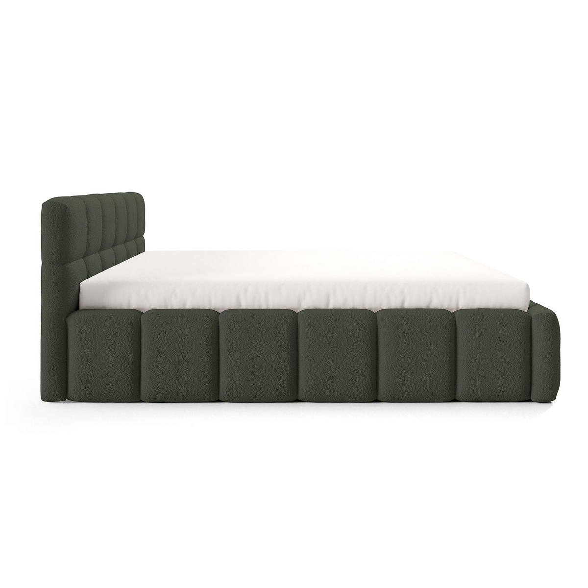 POLSTERBETT NUBO Medium 140x200 cm mit Bettkasten – QUELLE 37 - Grün, Holz - Dekori_Interiors