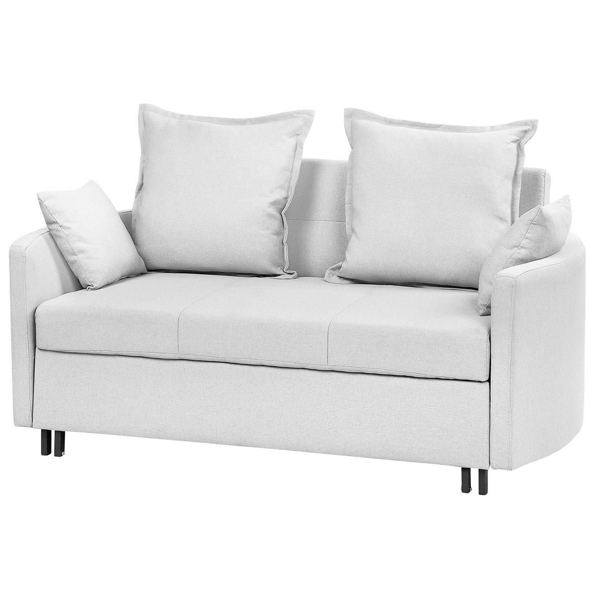 2-SITZER-SCHLAFSOFA Polsterbezug Hellgrau Hovin - Hellgrau, Textil (166/84/92cm) - Beliani