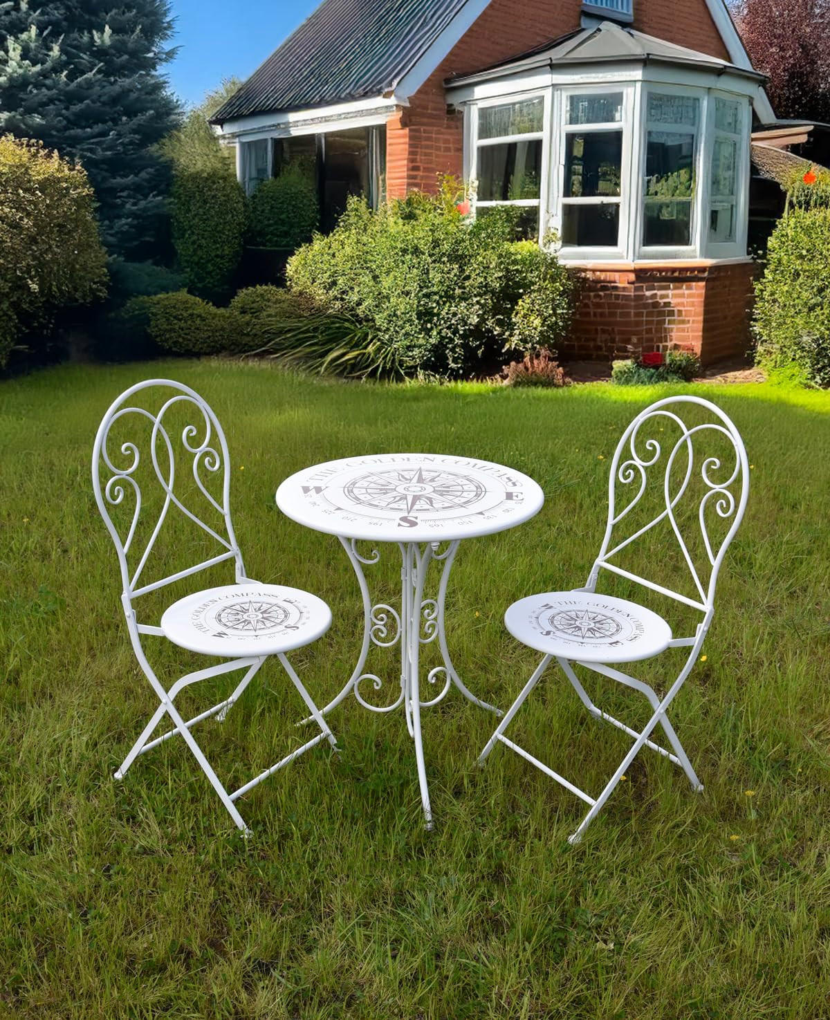 BALKONMÖBEL-SET Stefan 3-teilig Balkon-Set - Bronzefarben, Metall - DELUKE