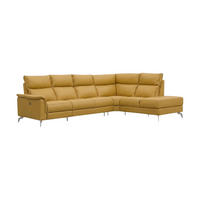 ECKSOFA Borea Echtleder Senfgelb - Gelb, Leder/Metall (310/220cm)