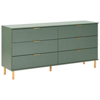 KOMODA s 6 zásuvkami Zelená Walpole - zelená barva, kompozitní dřevo (158/76/40cm) - Beliani