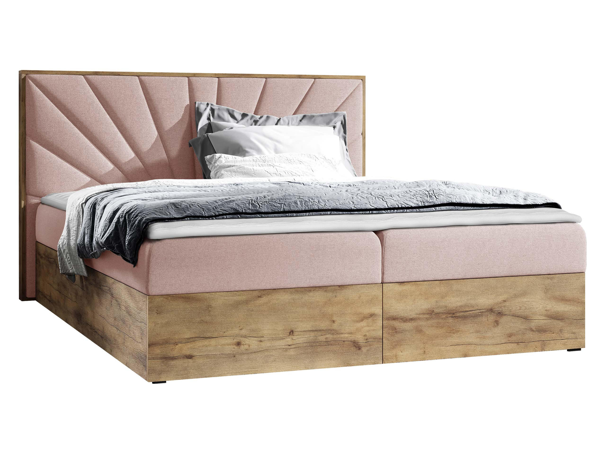BOXBETT Wood 7 - Rosa, Holz/Textil (200/200cm) - MIRJAN24