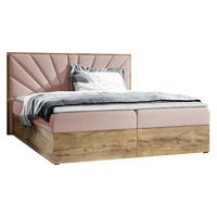 BOXBETT Wood 7 - Rosa, Holz/Textil (160/200cm) - MIRJAN24