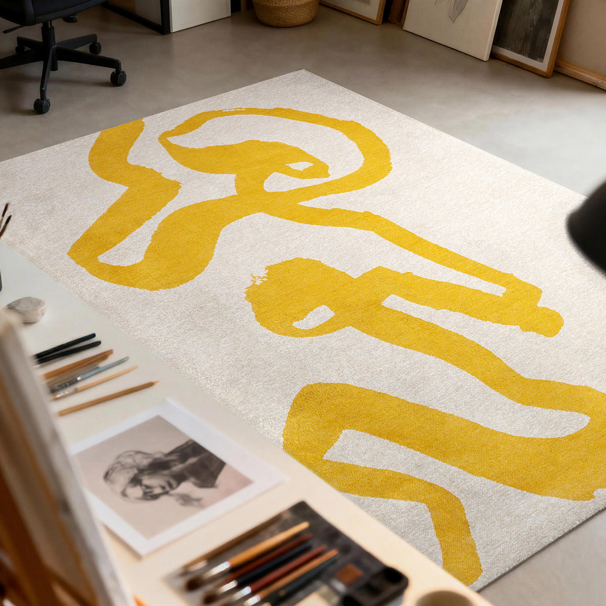 PREPROGA Ribbon Pure Yellow 140/200 cm - rumena, umetna masa/tekstil (140/200cm) - Louis De Poortere