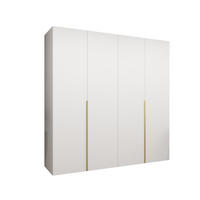 DREHTÜRENSCHRANK 202/200/52 4-türig - Goldfarben/Weiß, Holz (200/202/52cm) - Abiks Möbel