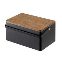 NÄHKASTEN Tower schwarz 27/13/14 cm - Schwarz, Holz/Metall (14/27cm) - Yamazaki