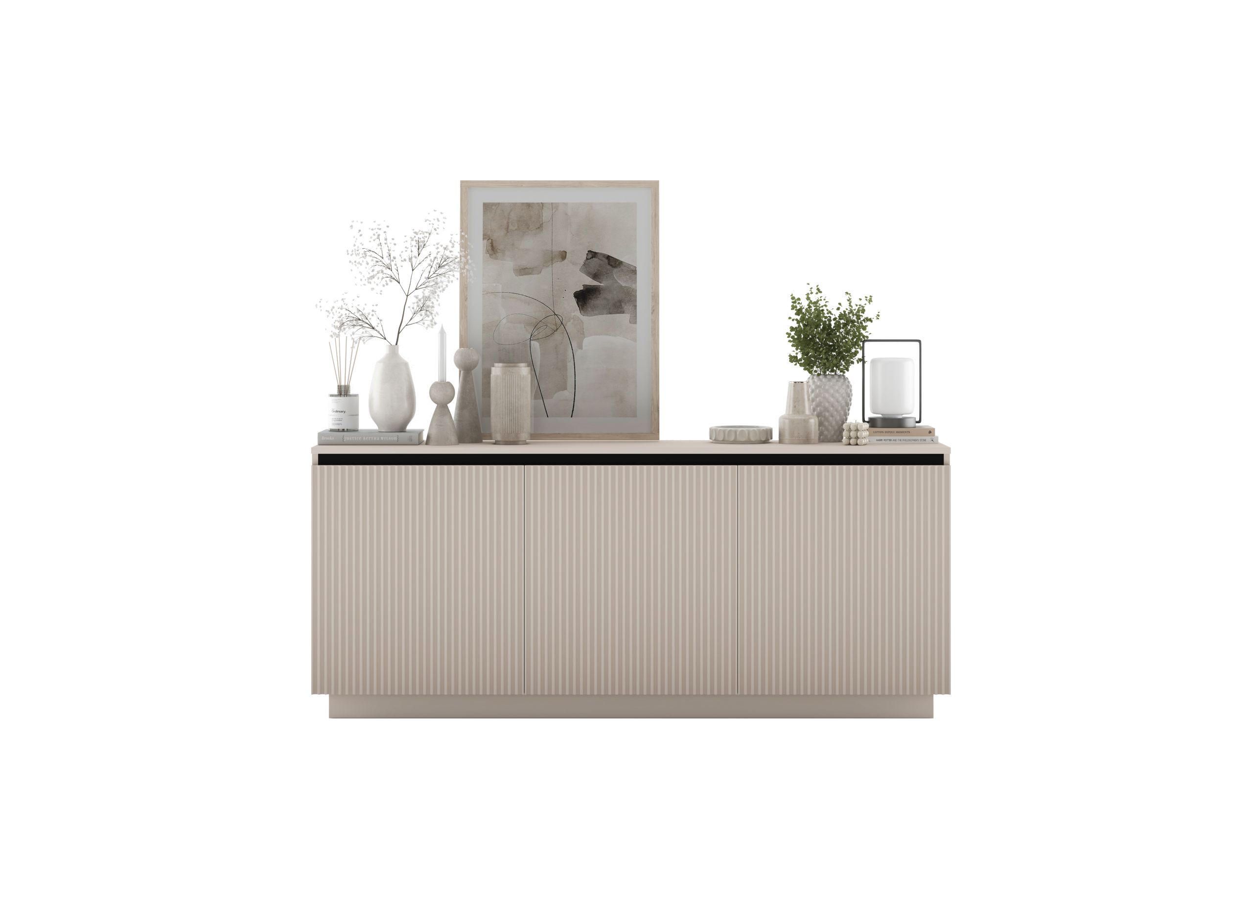 KOMMODE Selene 3D Kaschmir Matt Glamour 167 cm - Kaschmir, Holzwerkstoff (166.8/71.4/35cm) - Meble Lindner