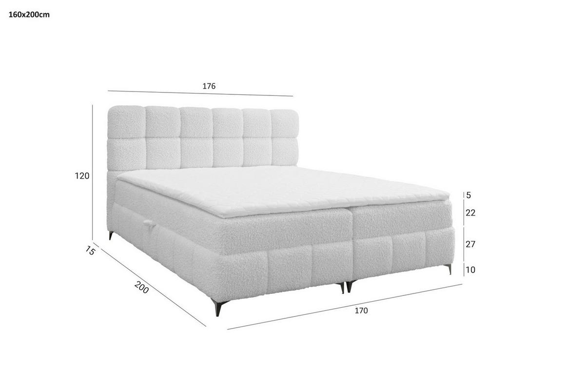 BOXBETT Sophie In Rolf - Beige, Holzwerkstoff/Textil (160/200cm) - Fun Möbel