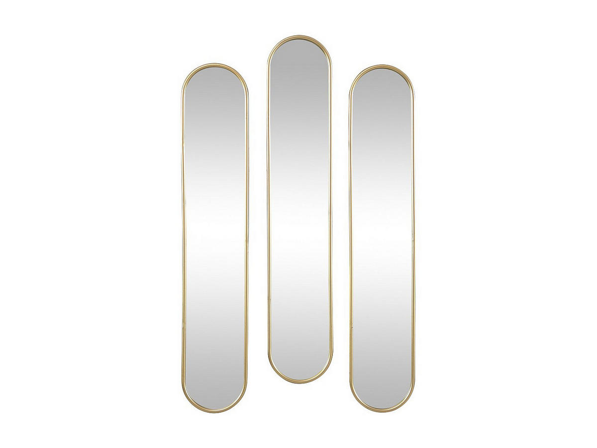 3ER-SET Spiegel oval - 25 x 120 cm - Metall - Goldfarben - JAYLEN - Goldfarben, Metall (23/120/2cm) - Vente-Unique