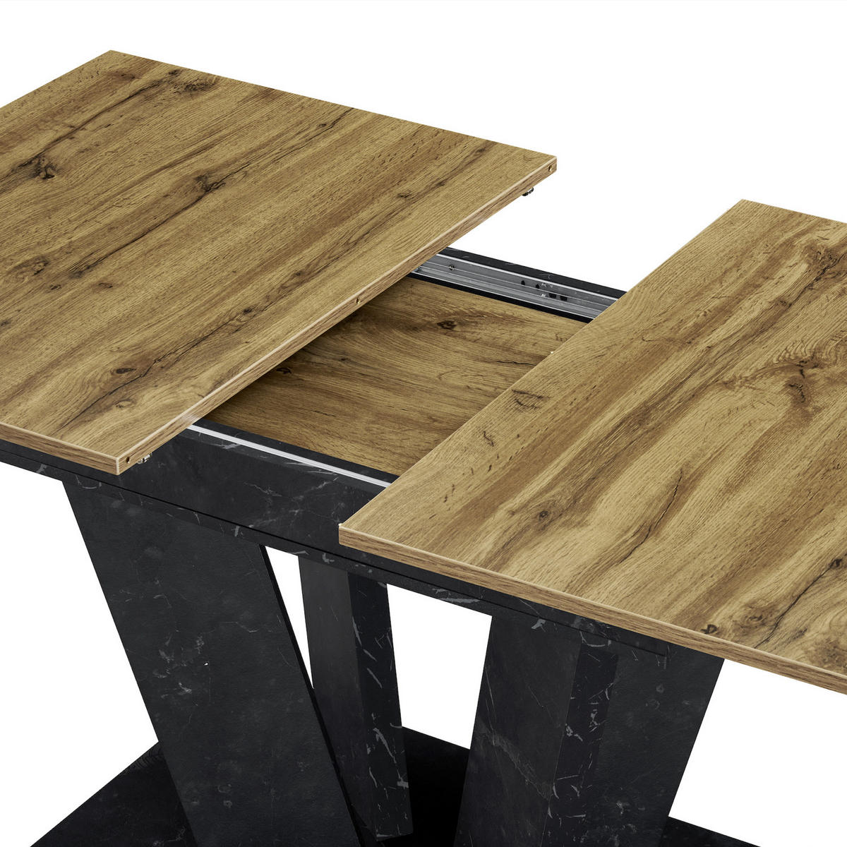 ESSTISCH WILLEM 120-160/80/76 cm - Eiche Bianco/Anthrazit, Holzwerkstoff (80/120/76cm) - B&D Home