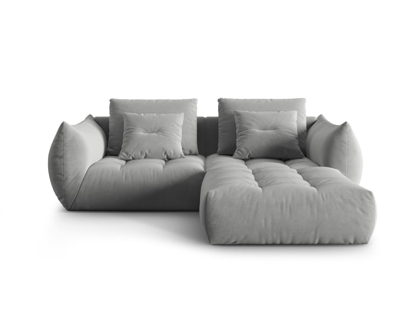 SOFA modular Bloom aus Samt grau 3 Sitzplätze - Grau, Textil (216/232cm) - Micadoni