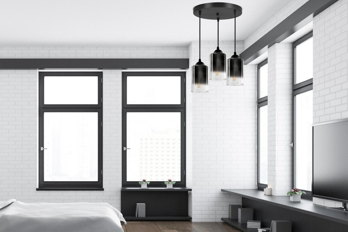 PENDELLEUCHTE GRAF - Transparent/Anthrazit, Glas/Metall (35/35/80cm) - kiki design