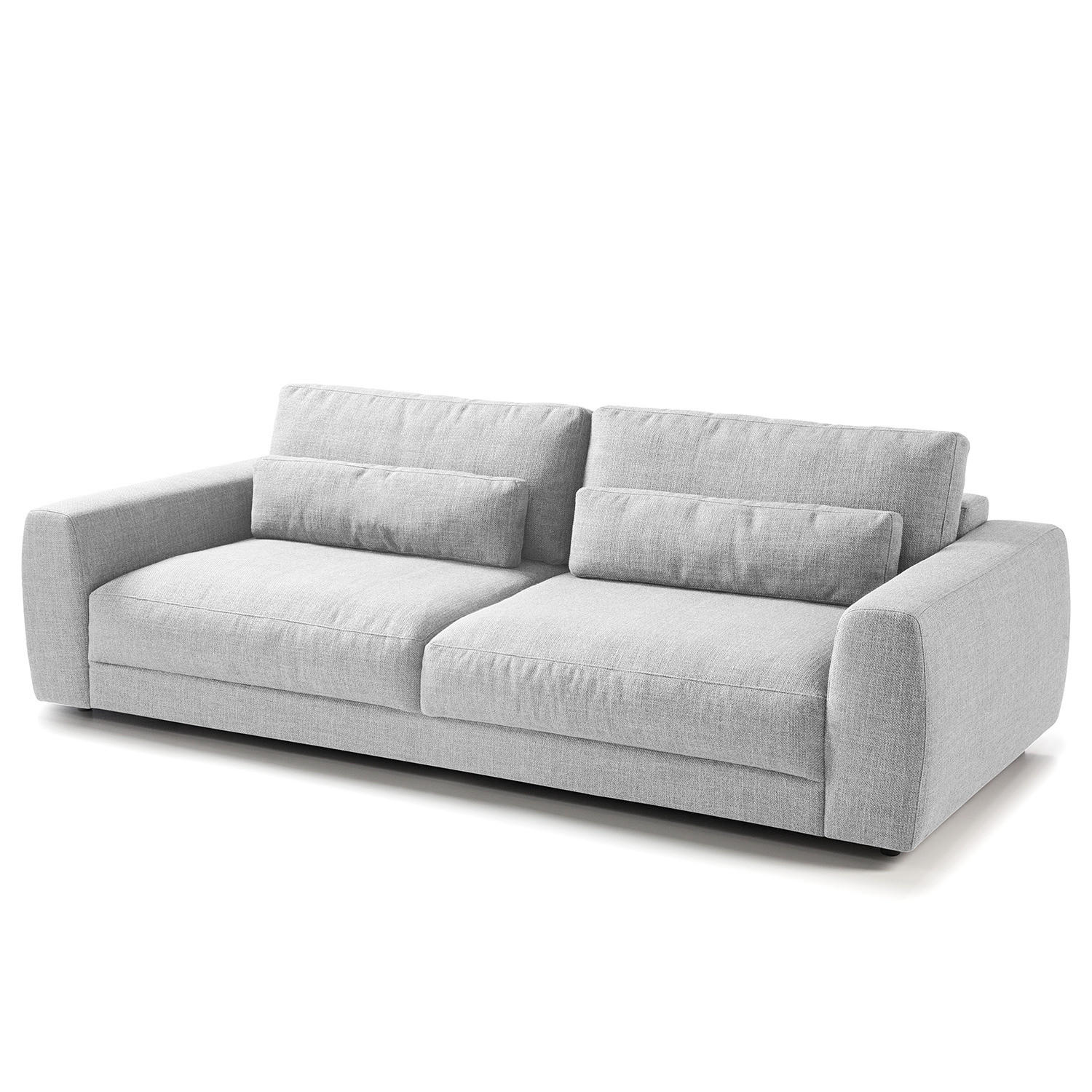 3-SITZER SOFA - Hellgrau/Schwarz, Kunststoff/Textil (252/80/117cm) - home24