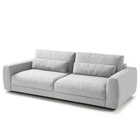 3-SITZER SOFA - Hellgrau/Schwarz, Kunststoff/Textil (252/80/117cm) - home24
