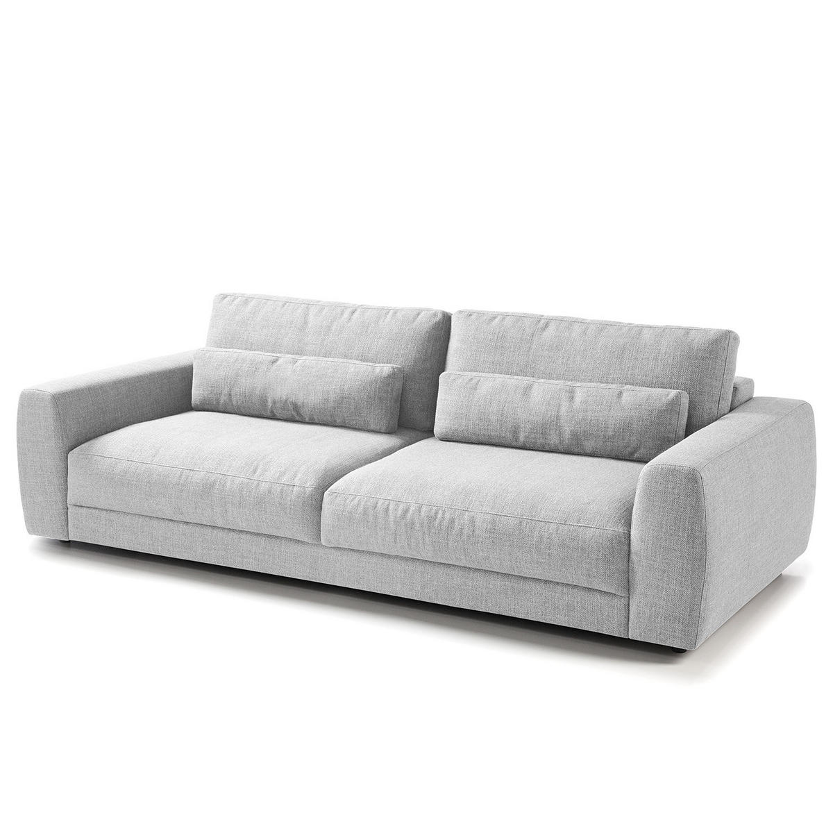 3-SITZER SOFA - Hellgrau/Schwarz, Kunststoff/Textil (252/80/117cm) - home24