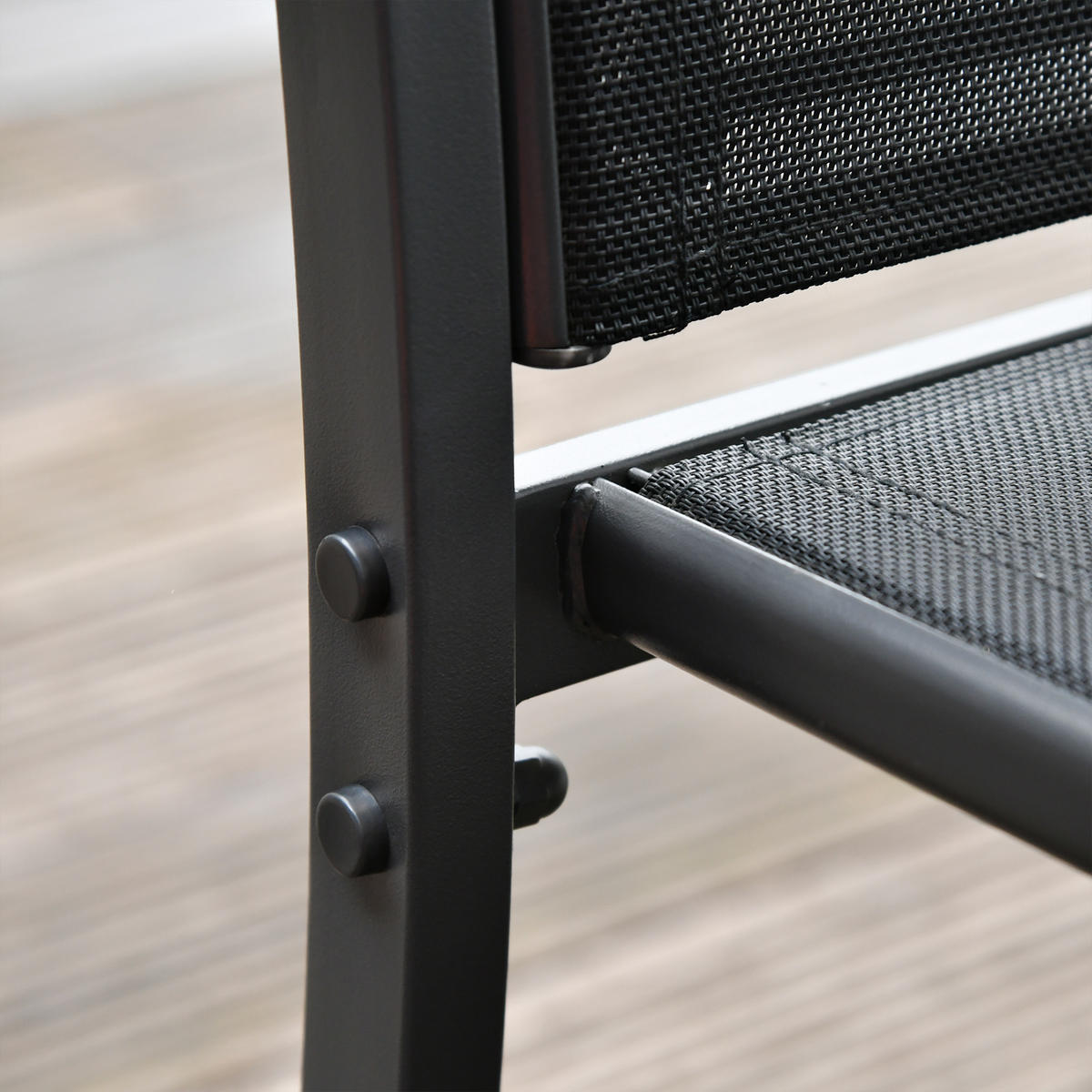 GARTENSET DE-13513 4-teilig mit Glastisch Schwarz - Schwarz, Metall - ComfortXL